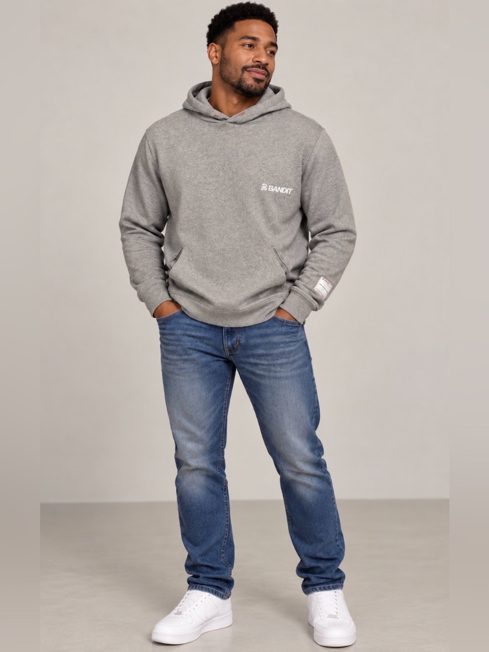 Bandit Men’s Gray Crewneck Hoodie Sweater